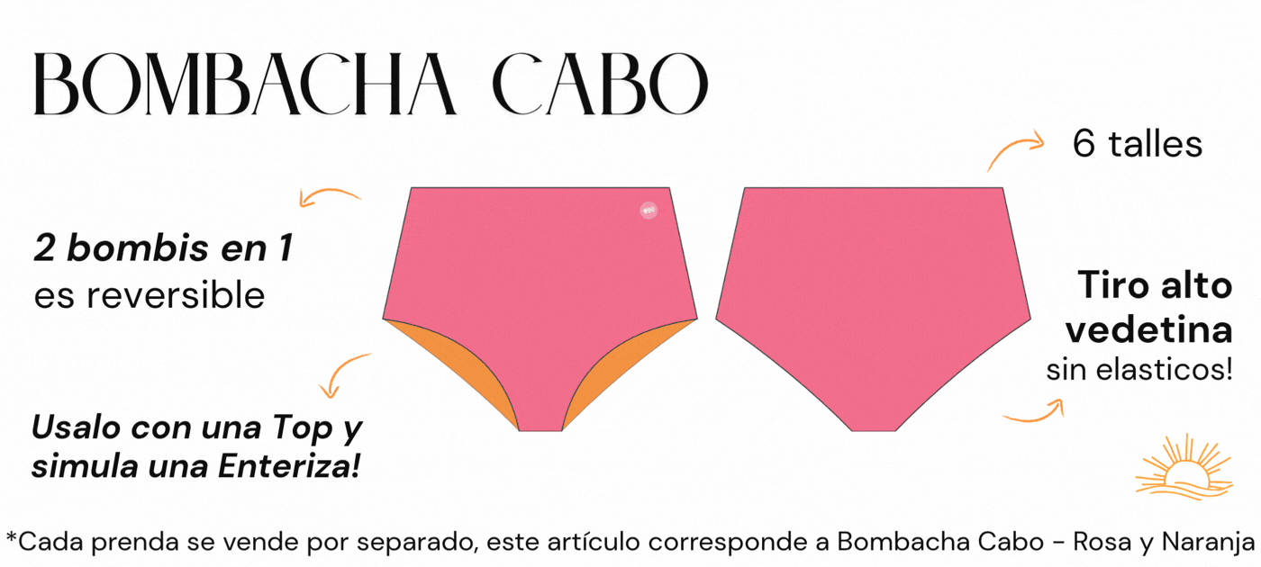 bombacha vedetina reversible en rosa y naranja